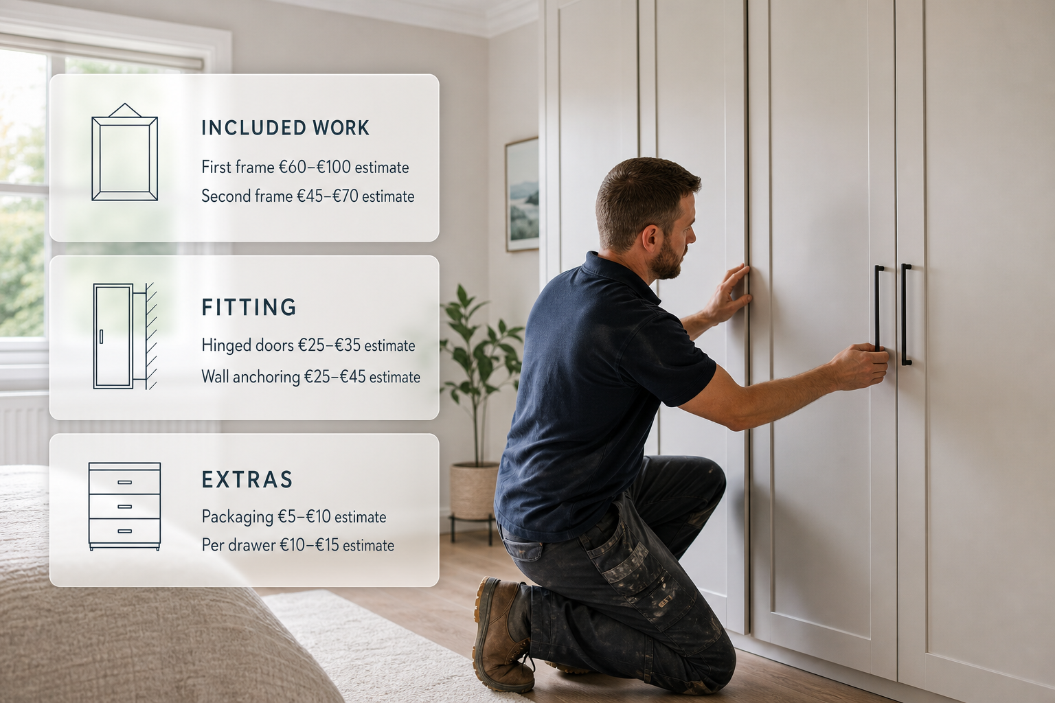 Infographic explaining what is usually included in a PAX assembly quote and which extras add to the cost.